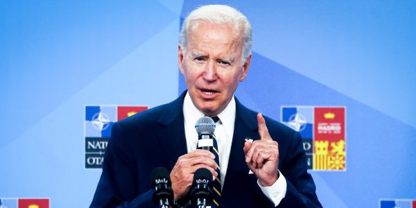 Biden seeks to undermine a Trump talking point in NATO summit address