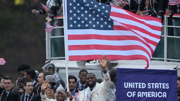 LeBron James & Coco Gauff Raise Flag on Team USA Boat At Olympics