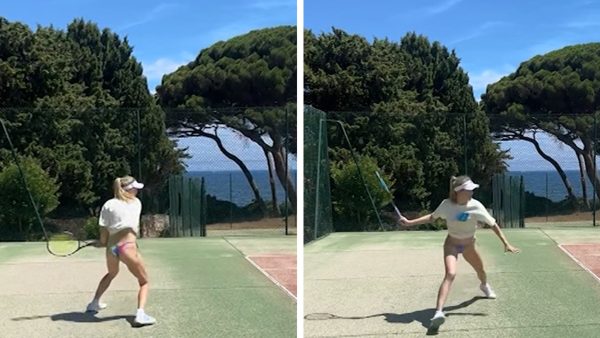 Genie Bouchard Rocks Bikini Bottoms For Tennis Workout In Saint-Tropez