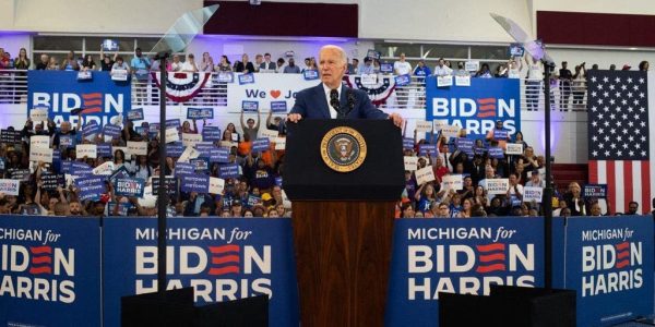 Biden tells Michigan crowd he’s ‘not going anywhere’ amid chants of ‘don’t you quit’