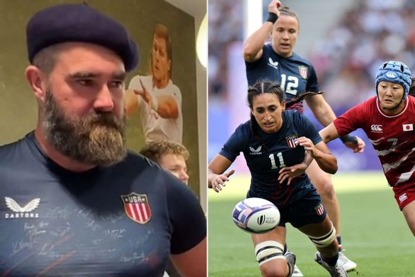 Jason Kelce Visits U.S. Women’s Rugby Team and Star Player Ilona Maher at Olympics: ‘I Am Officially a Fan’