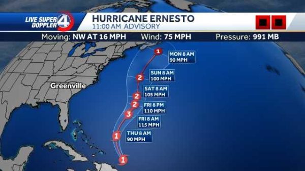 Helene to bring heavy rain, gusty winds to Upstate beginning Thursday